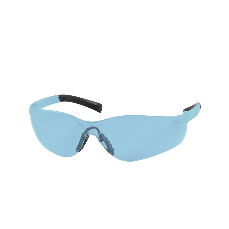 250-08-5503 Zenon Z14SN. Rimless Safety Glasses with Light Blue Temple, Light Blue Lens and Anti-Scratch Coating. Light Blue. One Size. 1EA