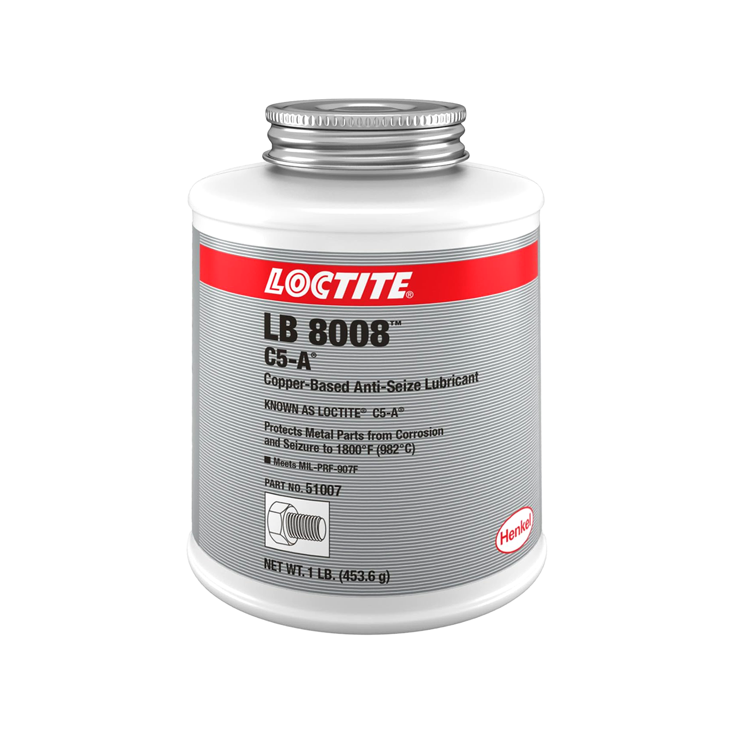 Henkel Loctite LB 8008 C5-A Anti-Seize Lubricant 51007 Copper, 1 lb brush-top can