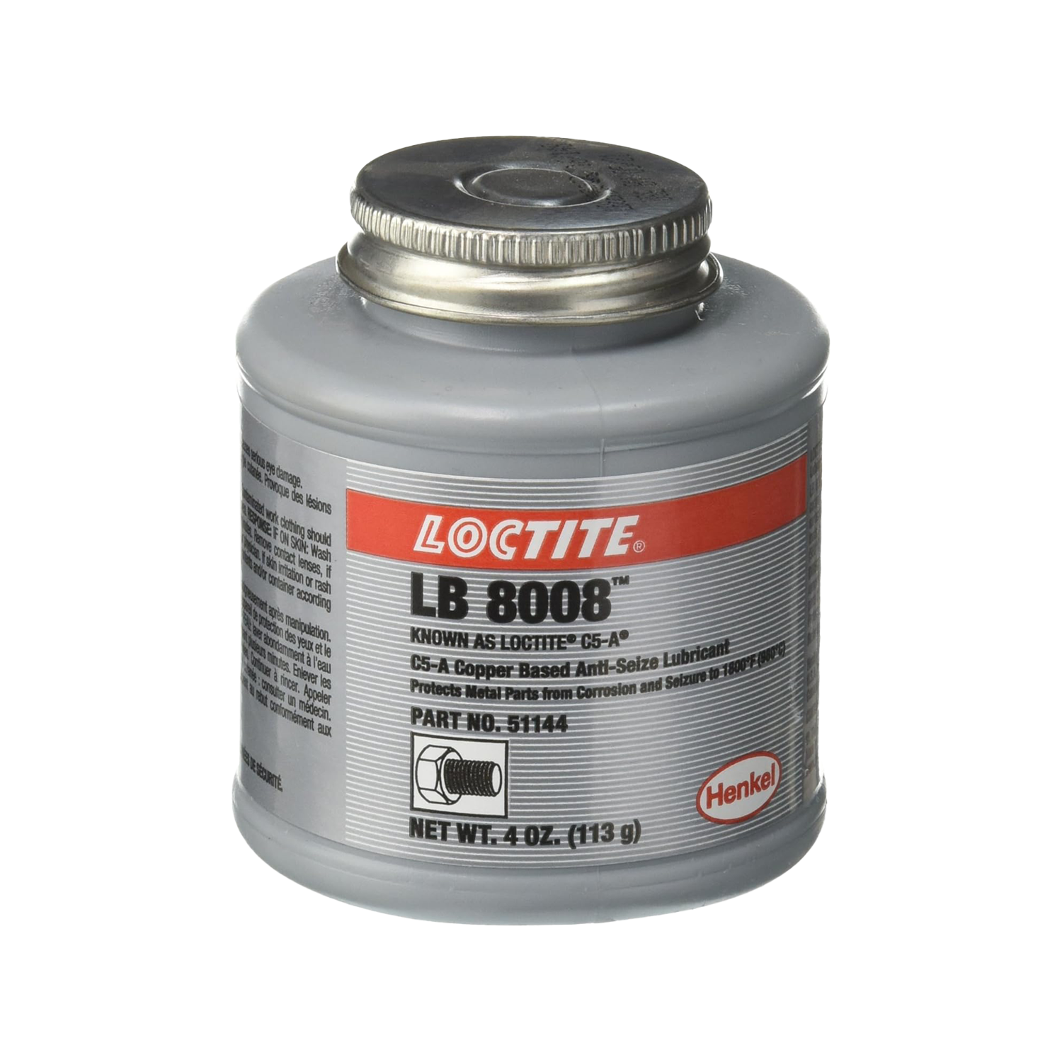 Henkel Loctite LB 8008 C5-A Anti-Seize Lubricant 51144 Copper, 4 oz brush-top can
