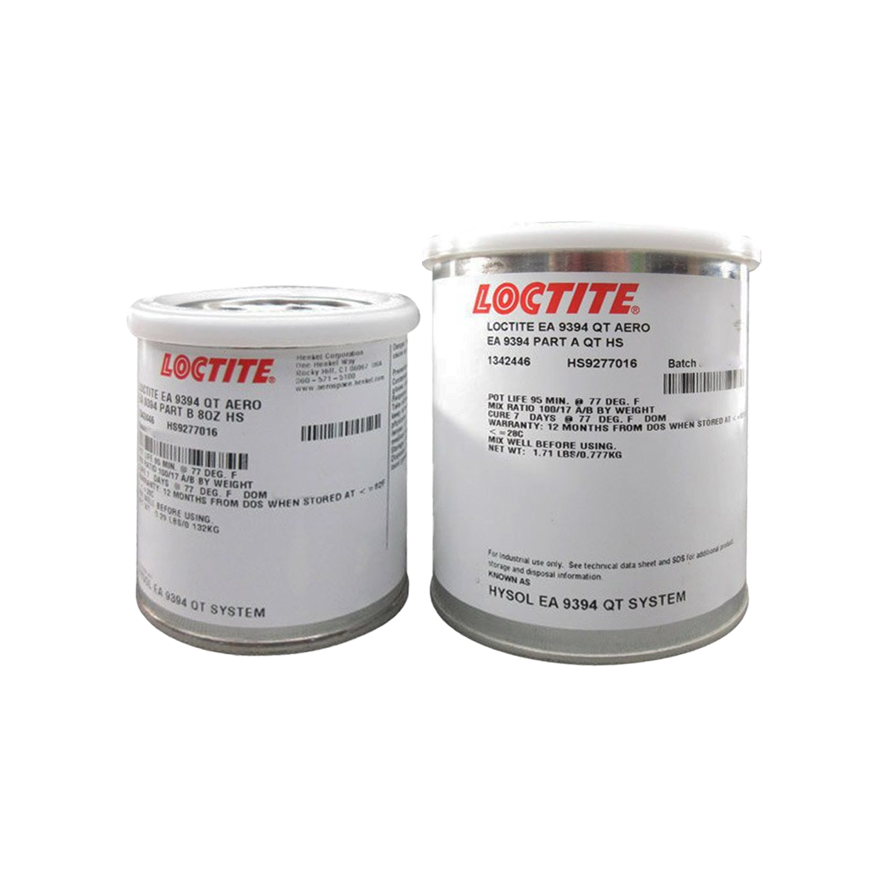 Henkel Hysol EA 9394 Epoxy Paste Adhesive MMM-A-132 Type 1 Class 3 Group 1 - Quart.