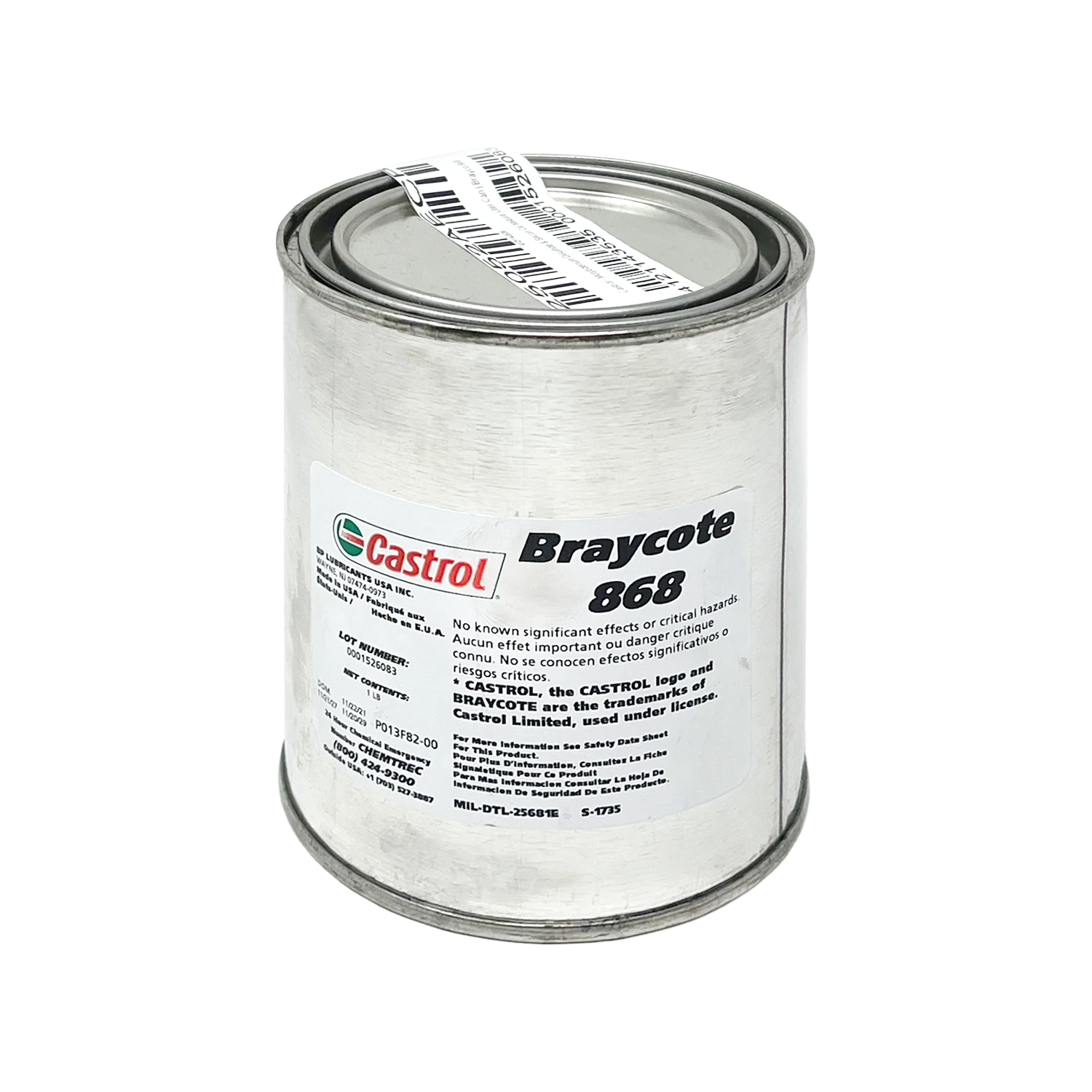 Castrol Braycote 236 Aviation Corrosion Preventive Grease VV-P-236 -1 lb can