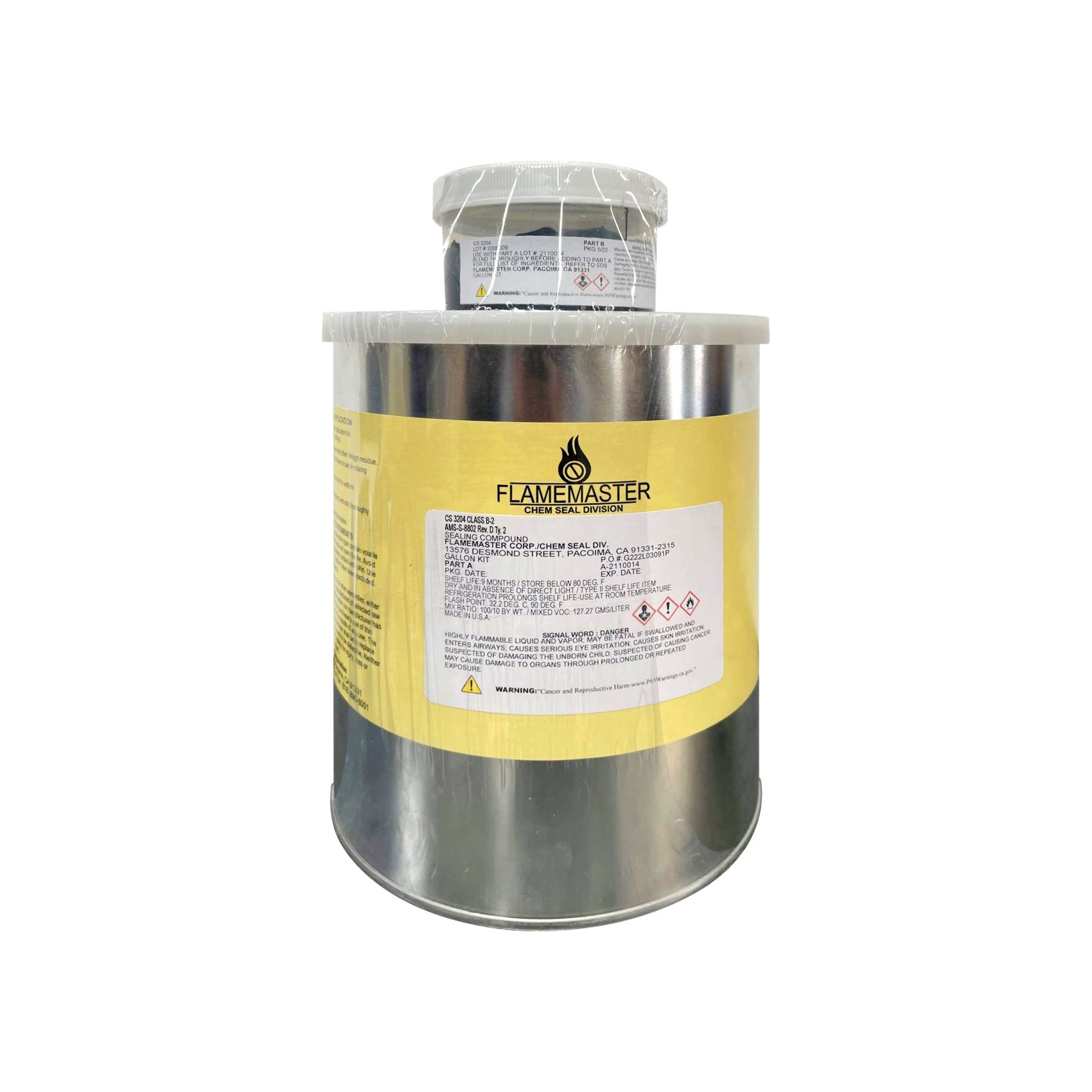 Flamemaster CS-3204 B2 Black Integral Fuel Tank Sealant  (AMS-S-8802 Type II/ MIL-S8802F Type II) - Quart Black