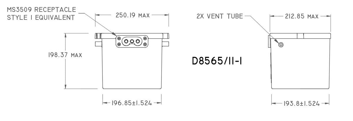 Concorde D8565-11-1 Military Battery 24V, 10Ah, Sealed Lead Acid