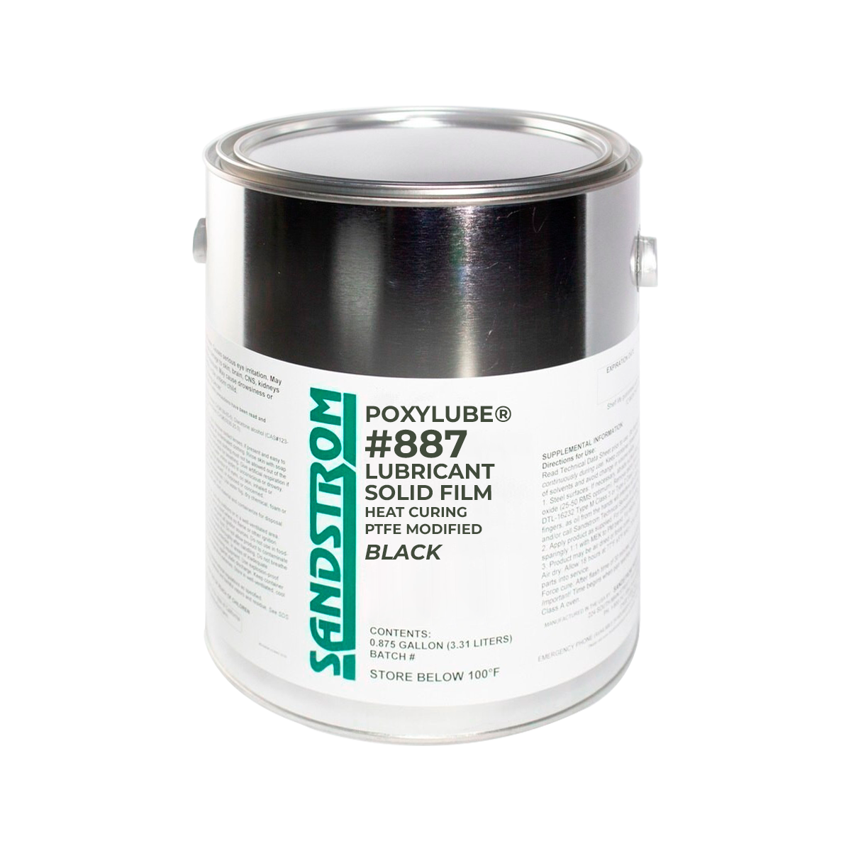 Sandstrom Poxylube #887 Black Heat Cure Texture Dry Film Lubricant - Gallon