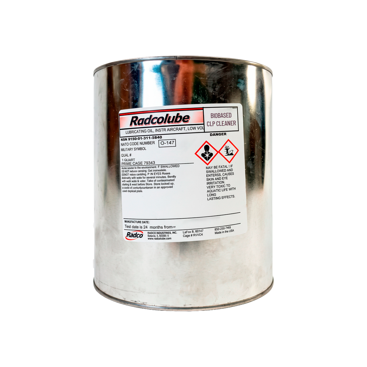 Radcolube Biobased CLP Cleaner, Lubricant & Preservative | MIL-PRF-63460F Type B Bio-CLP