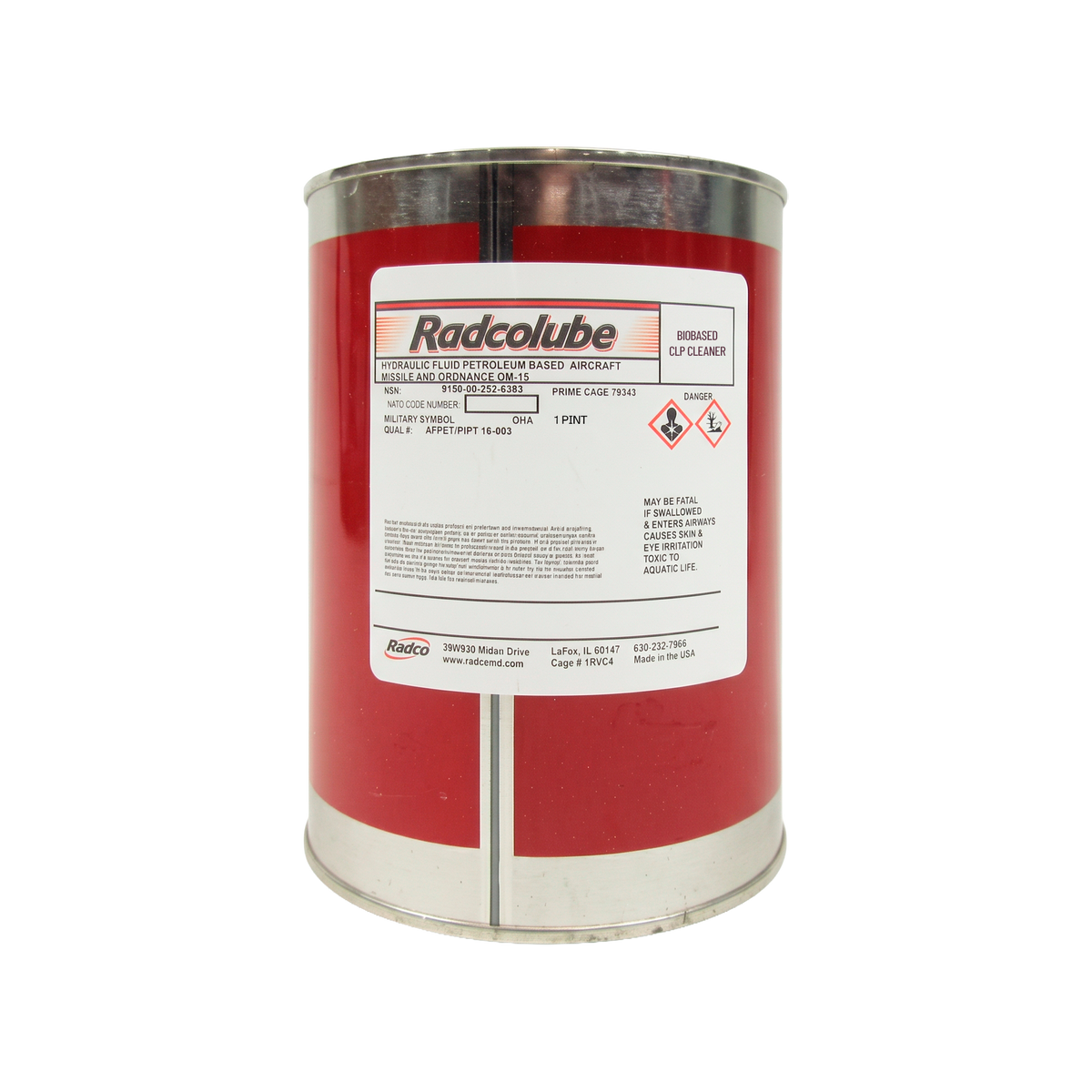 Radcolube Biobased CLP Cleaner, Lubricant & Preservative | MIL-PRF-63460F Type B Bio-CLP