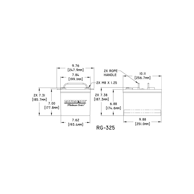 Concorde RG-325 24-Volt Premium Aircraft Battery
