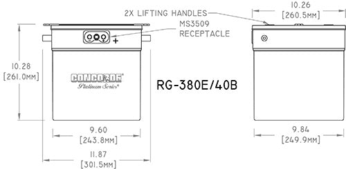 Concorde RG-380E-40B  24-Volt Turbine Starting Aircraft Battery