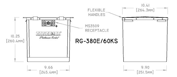 Concorde RG-380E-60KS 24-Volt Premium Lead Acid Aircraft Battery