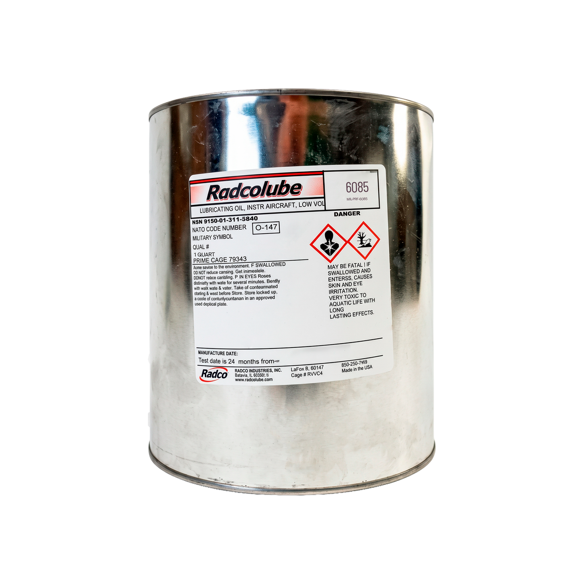 RADCOLUBE 6085 Instrument Lubricating Oil - MIL-PRF-6085F / NATO 0-147