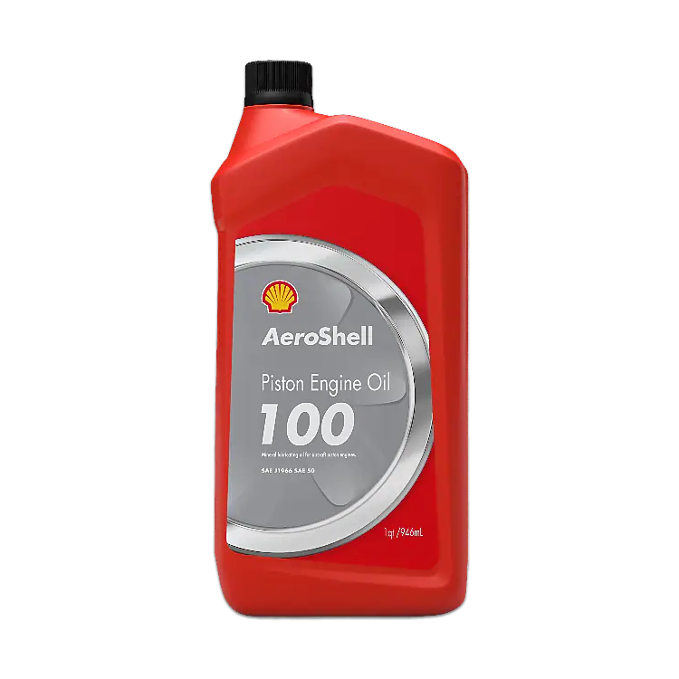 AeroShell 100 straight mineral aviation piston engine oil quart and 55-gallon drum
