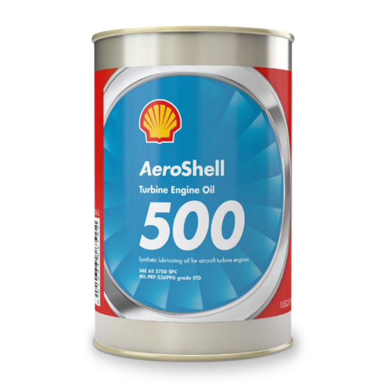 AeroShell Turbine Oil 500 synthetic jet engine oil can qualified to MIL-PRF-23699G and SAE AS5780D
