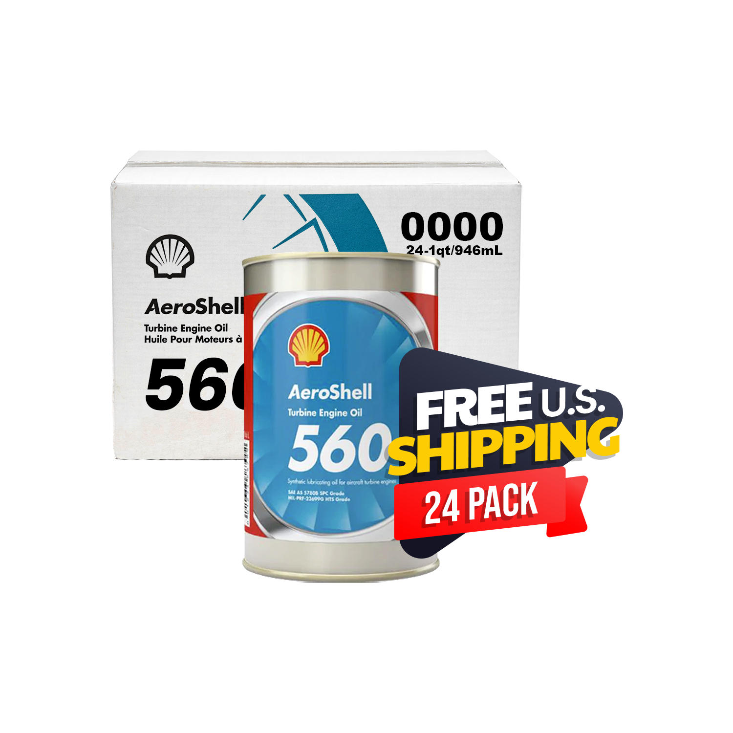 AeroShell Turbine Oil 560 synthetic jet engine oil can qualified to MIL-PRF-23699 HTS and SAE AS5780