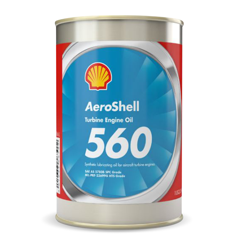 AeroShell Turbine Oil 560 synthetic jet engine oil can qualified to MIL-PRF-23699 HTS and SAE AS5780