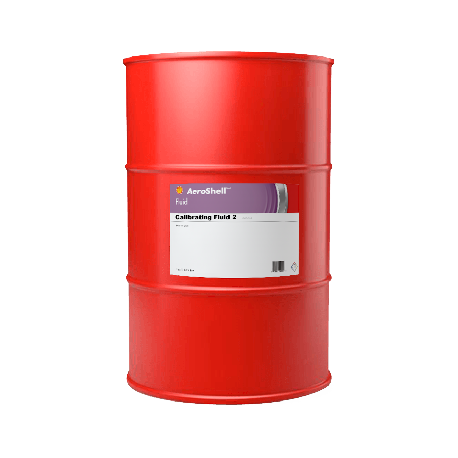 AeroShell Calibrating Fluid 2 MIL-PRF-7024G Type II aircraft fuel system reference fluid in a 55 gallon drum