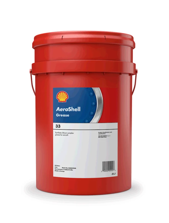 AeroShell Grease 33 BMS 3-33C universal synthetic airframe grease in tube, can, and pail