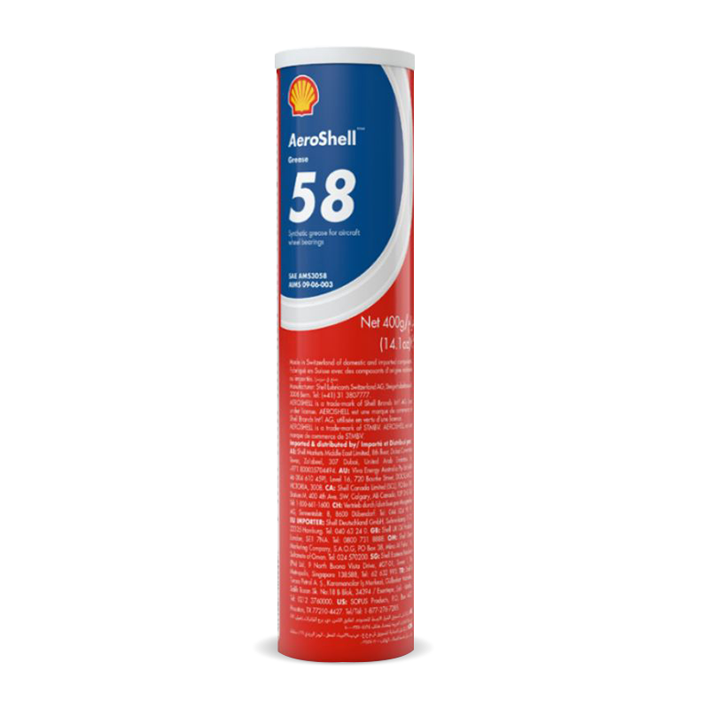 AeroShell Grease 58 SAE AMS3058 synthetic aircraft wheel bearing grease in a 14 oz tube