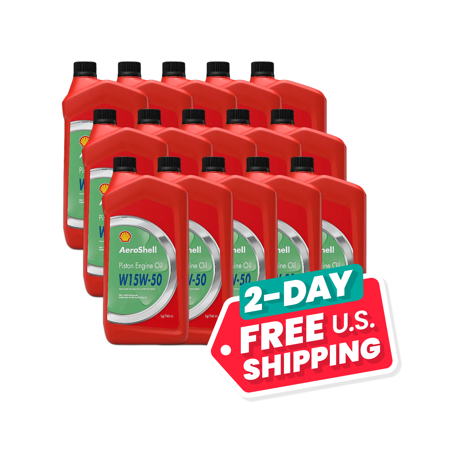 AeroShell W 15W-50 semi synthetic multigrade aviation piston engine oil quart and drum