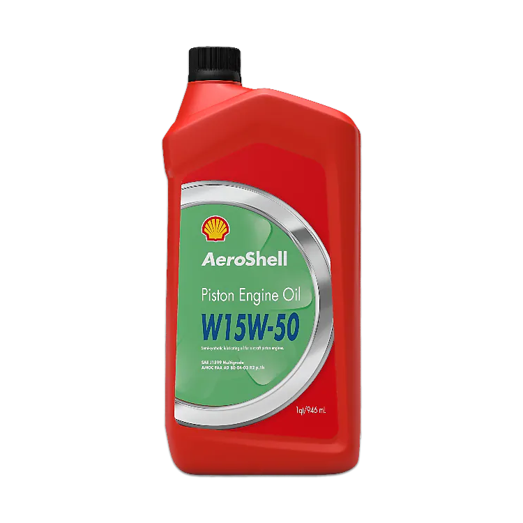 AeroShell W 15W-50 semi synthetic multigrade aviation piston engine oil quart and drum