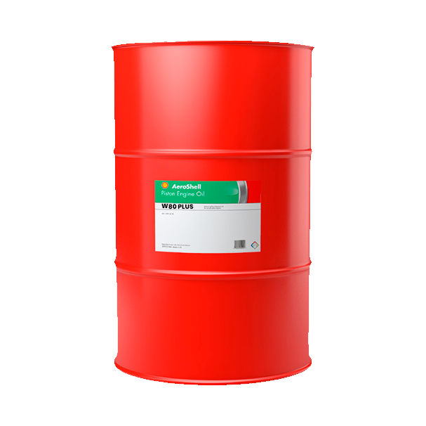 AeroShell W80 Plus single grade aviation piston engine oil quart and drum